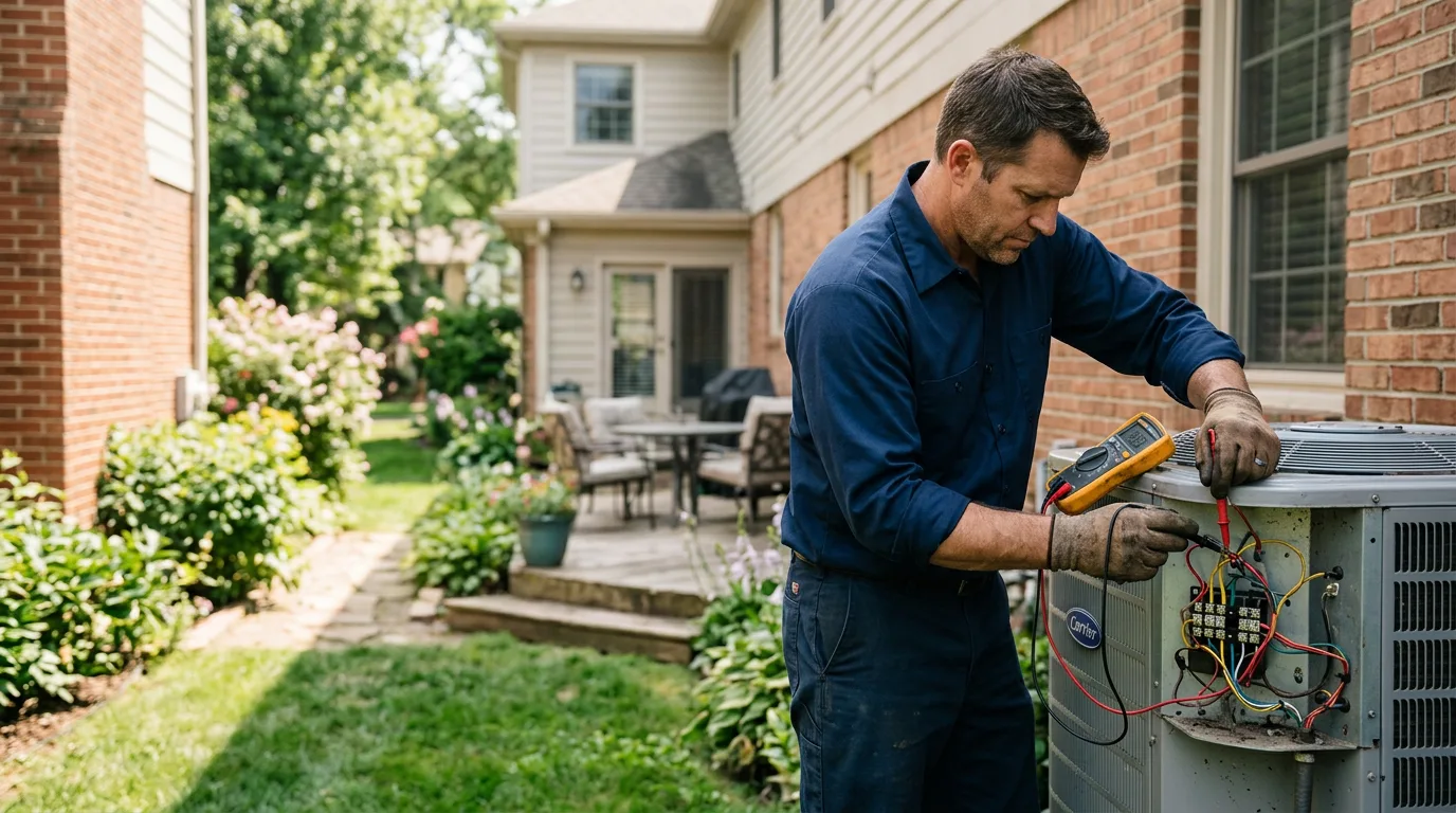 HVAC technician working near Joy, IL